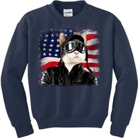 American Cat Air Force Pilot  Kids Sweatshirt