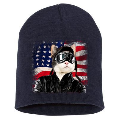 American Cat Air Force Pilot  Short Acrylic Beanie