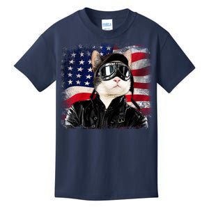 American Cat Air Force Pilot  Kids T-Shirt