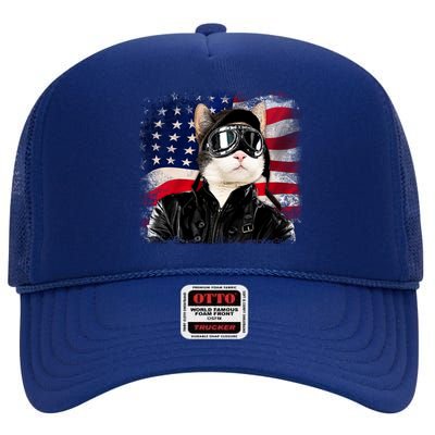 American Cat Air Force Pilot  High Crown Mesh Back Trucker Hat