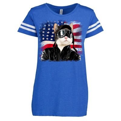 American Cat Air Force Pilot  Enza Ladies Jersey Football T-Shirt