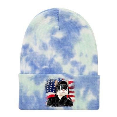 American Cat Air Force Pilot  Tie Dye 12in Knit Beanie