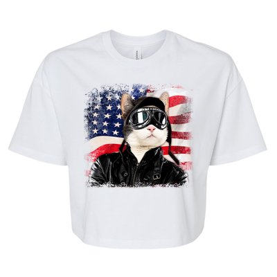 American Cat Air Force Pilot  Bella+Canvas Jersey Crop Tee