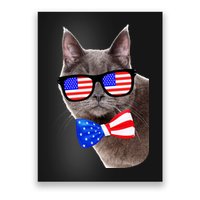 American Cat With USA Glasses And Bow Tie Poster