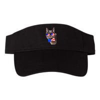 American Cat With USA Glasses And Bow Tie Valucap Bio-Washed Visor