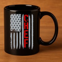 American Chef USA Flag 11oz C Handle Ceramic Mug
