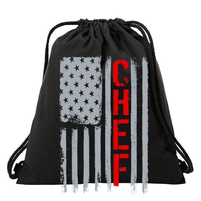 American Chef USA Flag Drawstring Bag