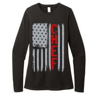 American Chef USA Flag Womens CVC Long Sleeve Shirt