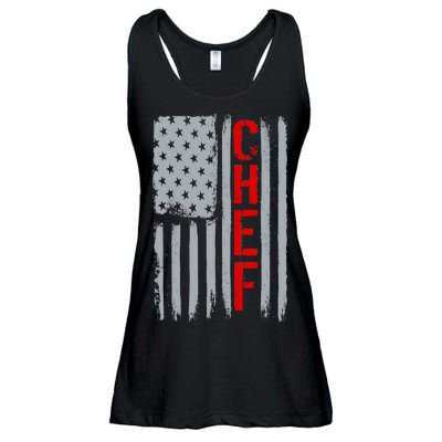 American Chef USA Flag Ladies Essential Flowy Tank