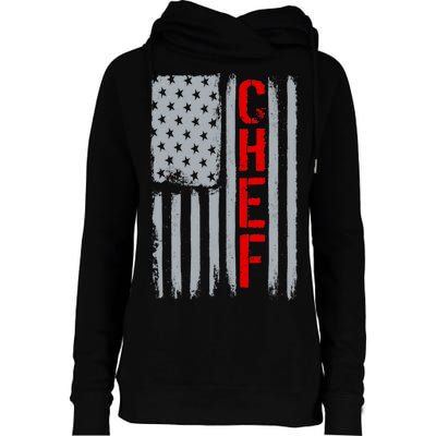 American Chef USA Flag Womens Funnel Neck Pullover Hood