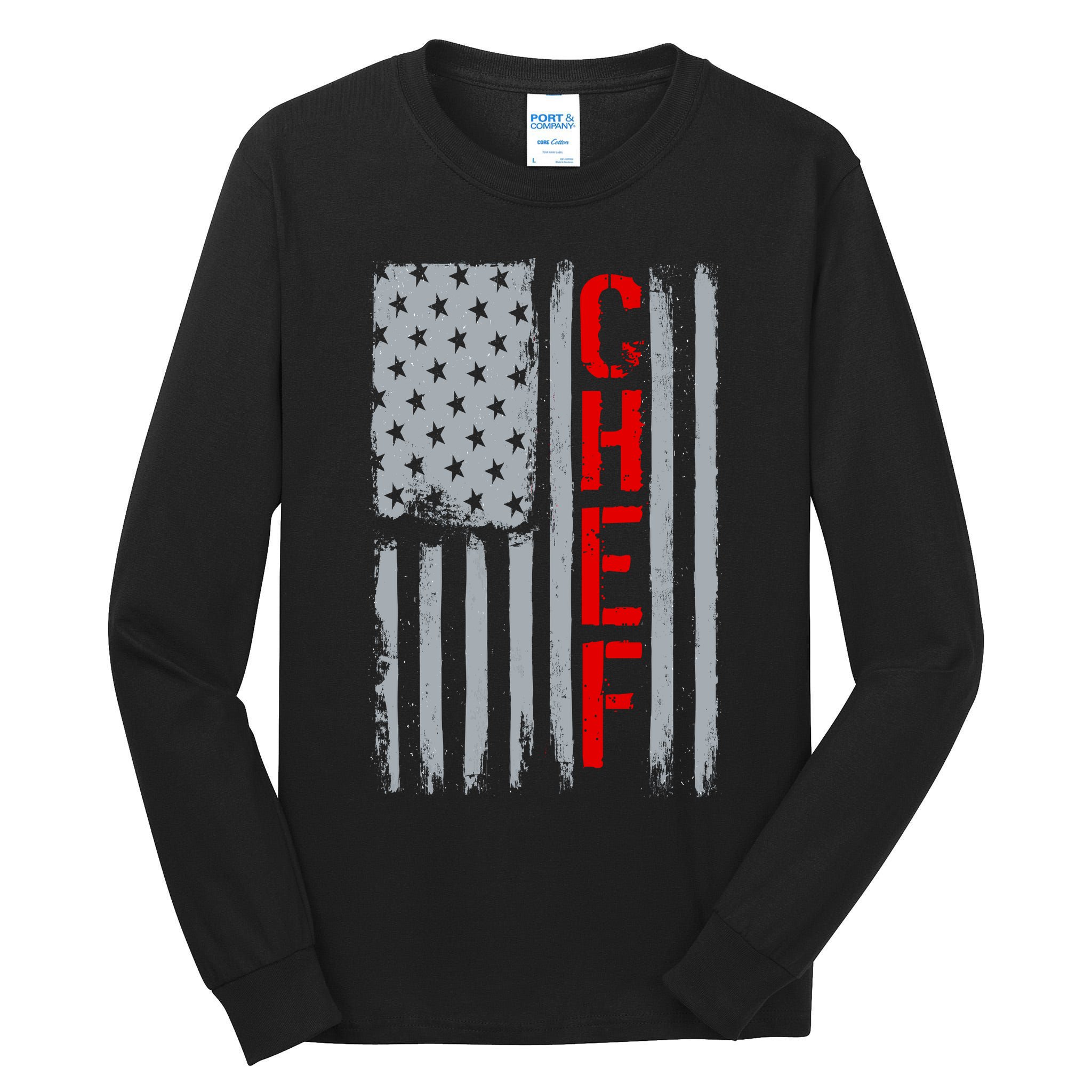American Chef USA Flag Tall Long Sleeve T-Shirt
