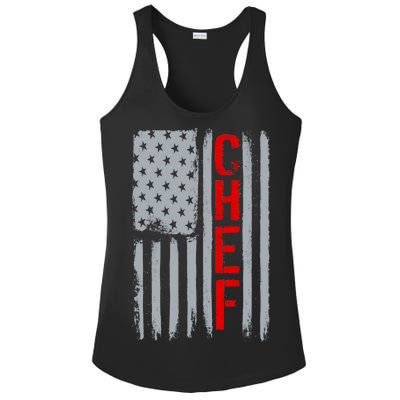 American Chef USA Flag Ladies PosiCharge Competitor Racerback Tank