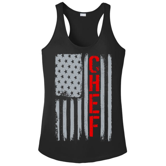 American Chef USA Flag Ladies PosiCharge Competitor Racerback Tank