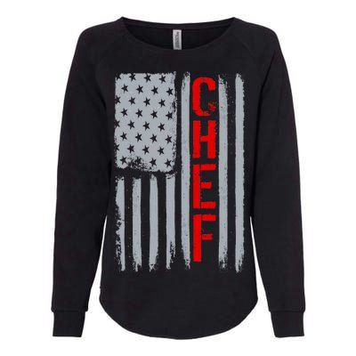 American Chef USA Flag Womens California Wash Sweatshirt