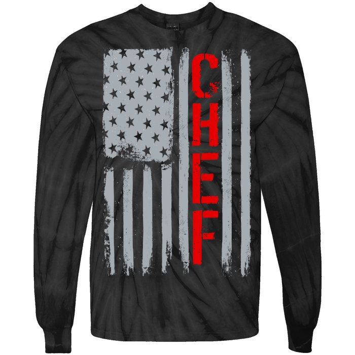 American Chef USA Flag Tie-Dye Long Sleeve Shirt