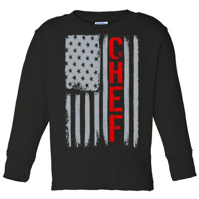 American Chef USA Flag Toddler Long Sleeve Shirt