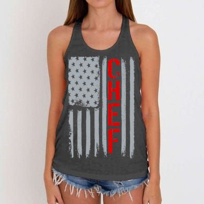 American Chef USA Flag Women's Knotted Racerback Tank