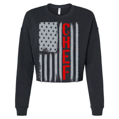 American Chef USA Flag Cropped Pullover Crew