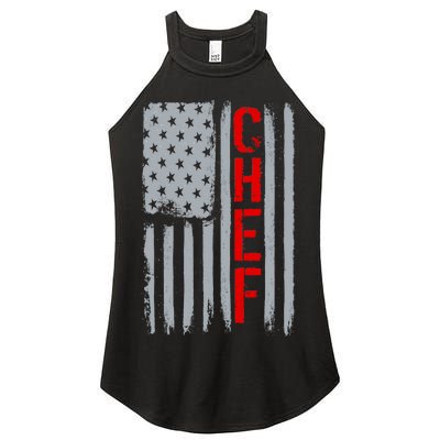 American Chef USA Flag Women's Perfect Tri Rocker Tank