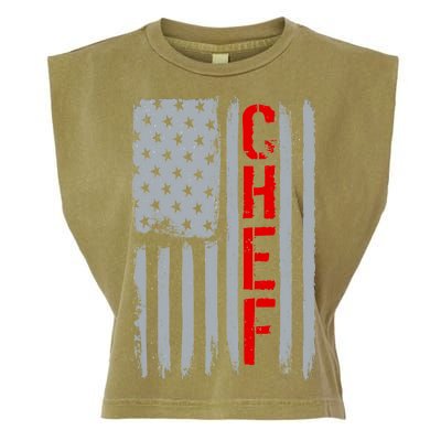 American Chef USA Flag Garment-Dyed Women's Muscle Tee