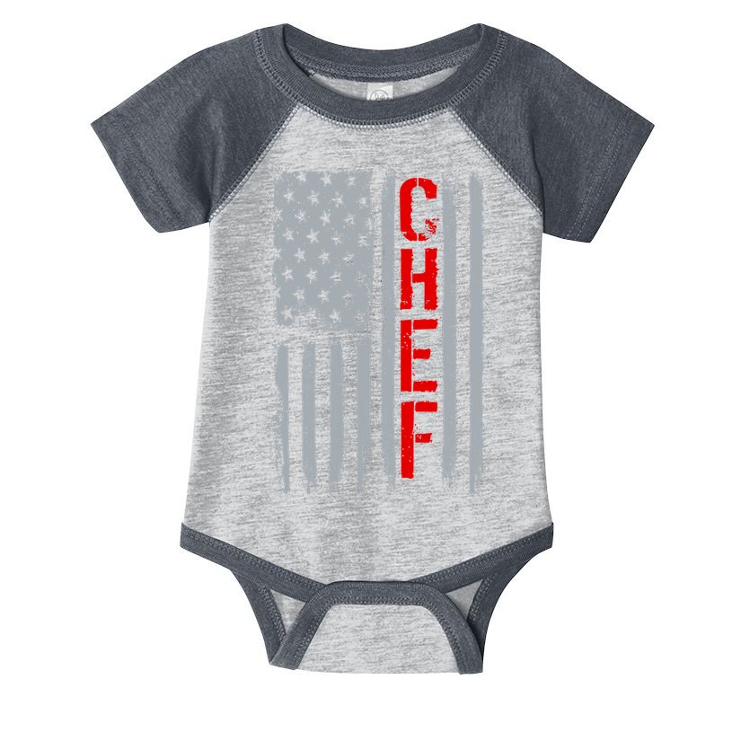 American Chef USA Flag Infant Baby Jersey Bodysuit