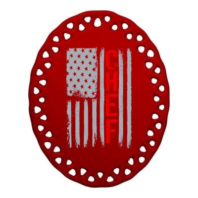 American Chef USA Flag Ceramic Oval Ornament