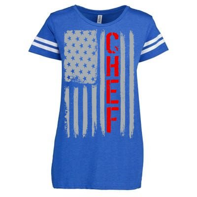 American Chef USA Flag Enza Ladies Jersey Football T-Shirt