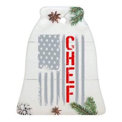 American Chef USA Flag Ceramic Bell Ornament