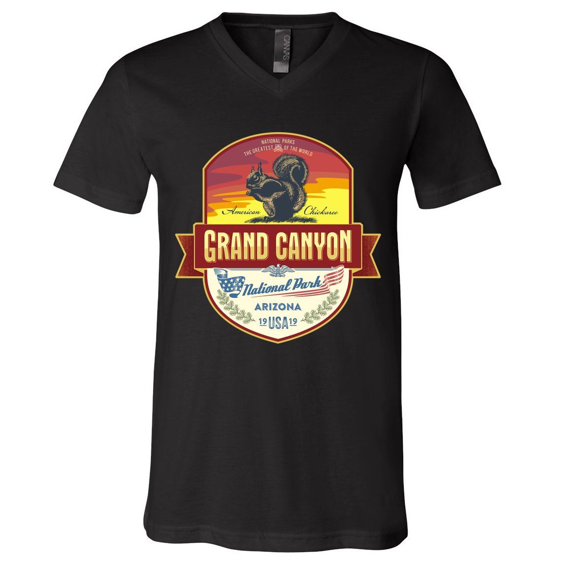 American Chickaree Grand Canyon National Park V-Neck T-Shirt