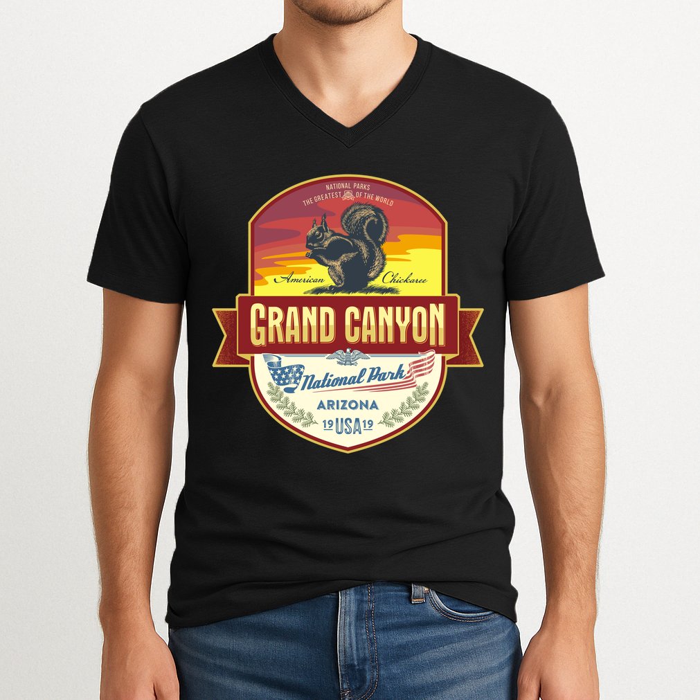 American Chickaree Grand Canyon National Park V-Neck T-Shirt