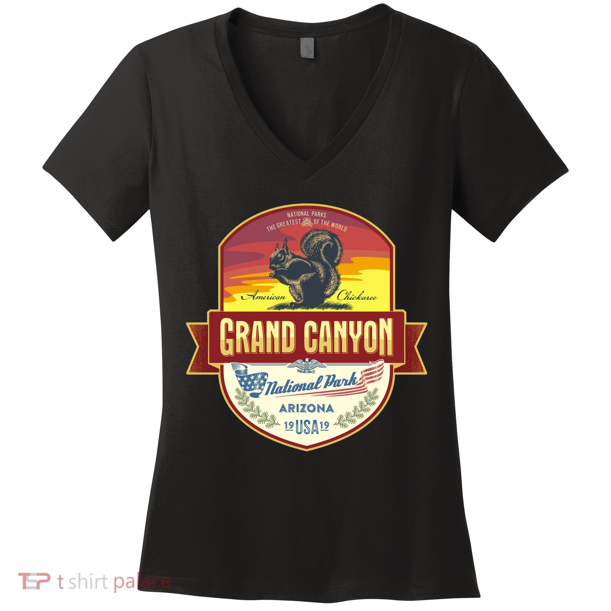American Chickaree Grand Canyon National Park Women's V-Neck T-Shirt