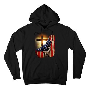 American Christian Cross Patriotic Flag Hoodie