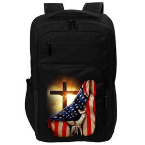 American Christian Cross Patriotic Flag Impact Tech Backpack