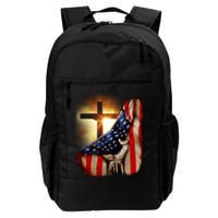 American Christian Cross Patriotic Flag Daily Commute Backpack