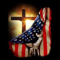 American Christian Cross Patriotic Flag 16 in Basic Backpack