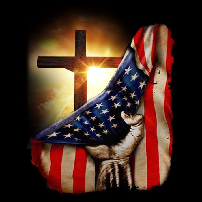 American Christian Cross Patriotic Flag 16 in Basic Backpack