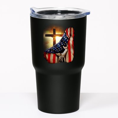 American Christian Cross Patriotic Flag Tumbler