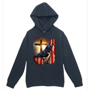 American Christian Cross Patriotic Flag Urban Pullover Hoodie