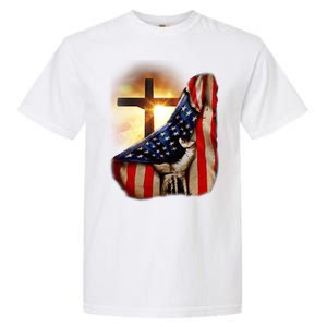 American Christian Cross Patriotic Flag Garment-Dyed Heavyweight T-Shirt