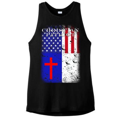 American Christian Patriot Red Cross Ladies PosiCharge Tri-Blend Wicking Tank