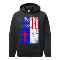 American Christian Patriot Red Cross Performance Fleece Hoodie