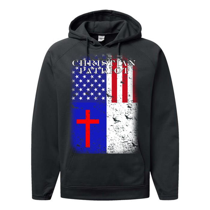 American Christian Patriot Red Cross Performance Fleece Hoodie