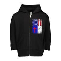 American Christian Patriot Red Cross Toddler Zip Fleece Hoodie