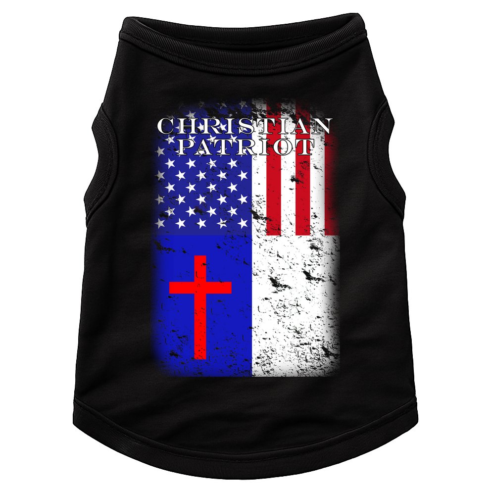American Christian Patriot Red Cross Doggie Tank