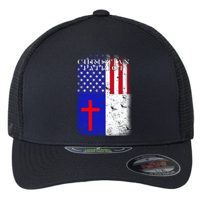 American Christian Patriot Red Cross Flexfit Unipanel Trucker Cap