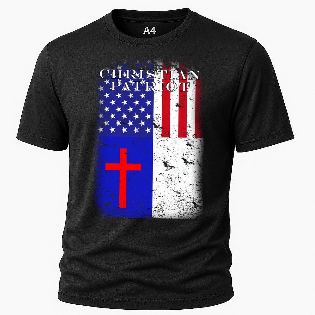 American Christian Patriot Red Cross Cooling Performance Crew T-Shirt