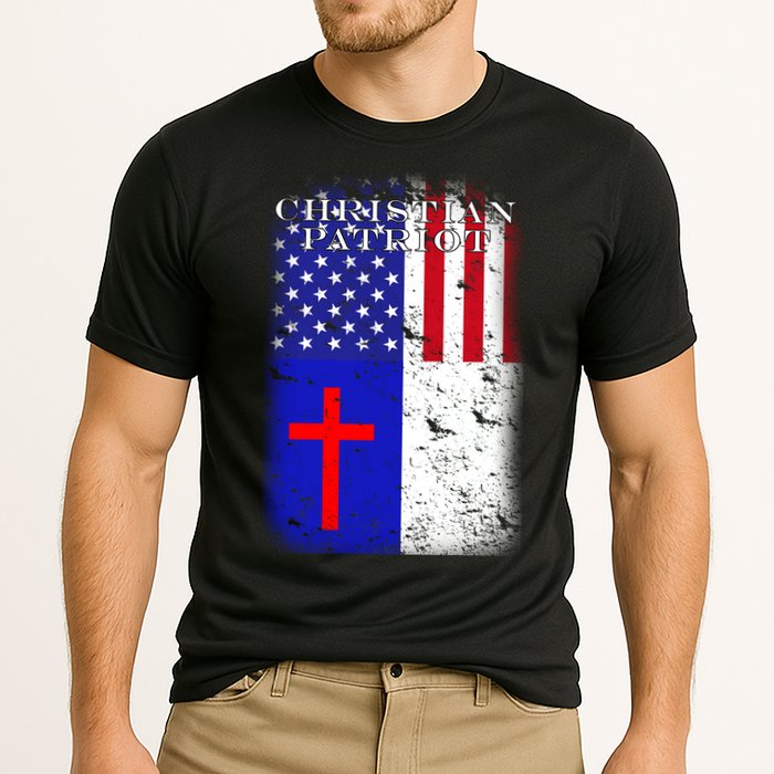 American Christian Patriot Red Cross Cooling Performance Crew T-Shirt