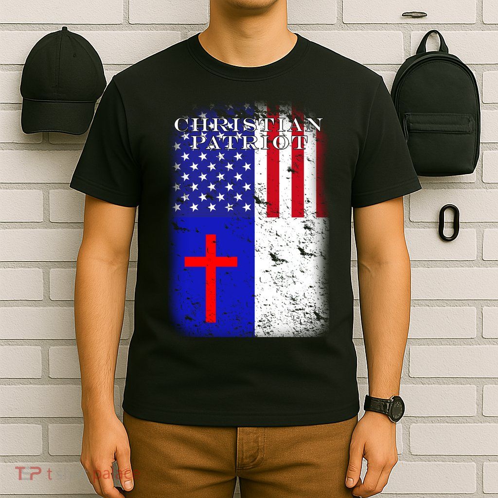 American Christian Patriot Red Cross T-Shirt