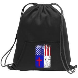 American Christian Patriot Red Cross Sweatshirt Cinch Pack Bag