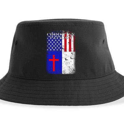 American Christian Patriot Red Cross Sustainable Bucket Hat